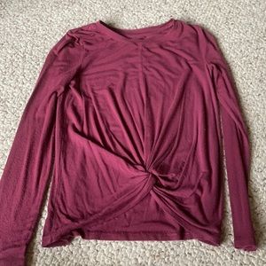 Art Class Maroon Long Sleeve Tie Shirt